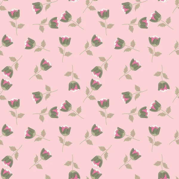Stilisieren Blume Nahtlose Muster Eleganter Botanischer Hintergrund Abstrakte Florale Tapeten — Stockvektor