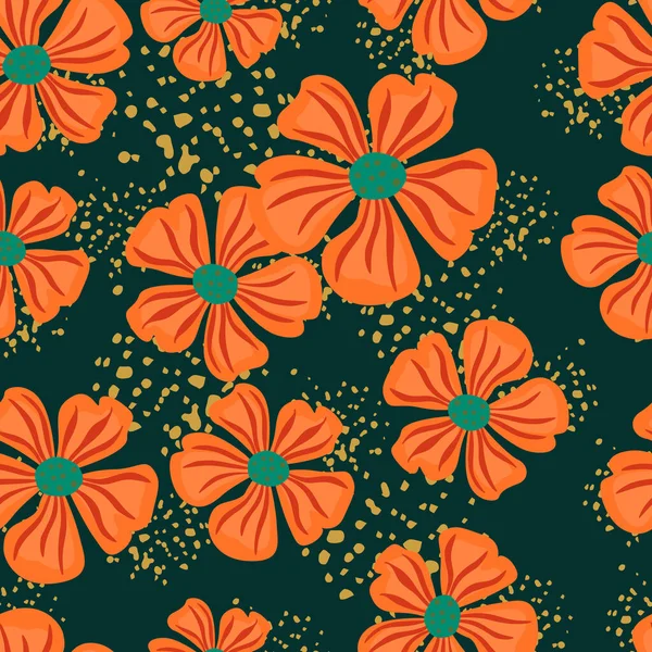 Fond Sans Fin Fleur Camomille Motif Floral Abstrait Sans Couture — Image vectorielle