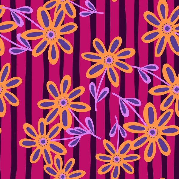 Ręcznie Rysowane Tapety Kwiatowe Ładny Wzór Bez Szwu Kwiat Naiwny — Wektor stockowy