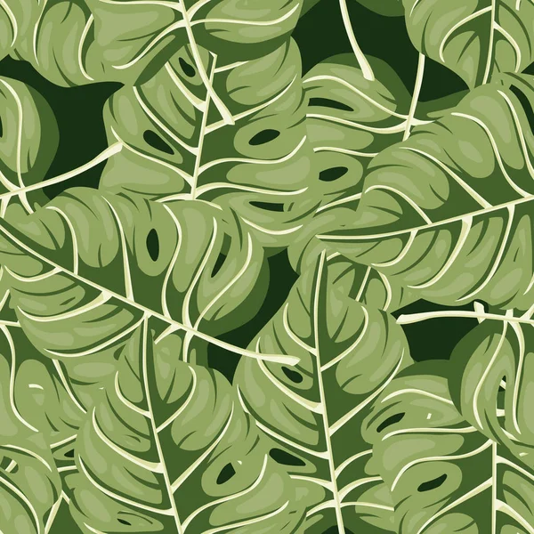 Stilizált Trópusi Minta Pálma Levelek Virágos Háttér Absztrakt Egzotikus Növény — Stock Vector