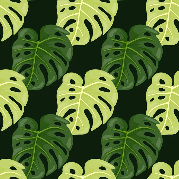 Dekoracyjny Wzór Liści Tropikalnych Bez Szwu Stylizowane Egzotyczne Liście Tła — Wektor stockowy