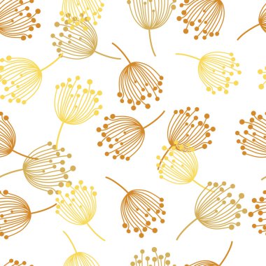 Basit karahindiba silueti pürüzsüz desen. Blowball botanik geçmişi. Soyut çiçek duvar kâğıdı. Kumaş, tekstil baskısı, ambalaj, kapak tasarımı. Vektör