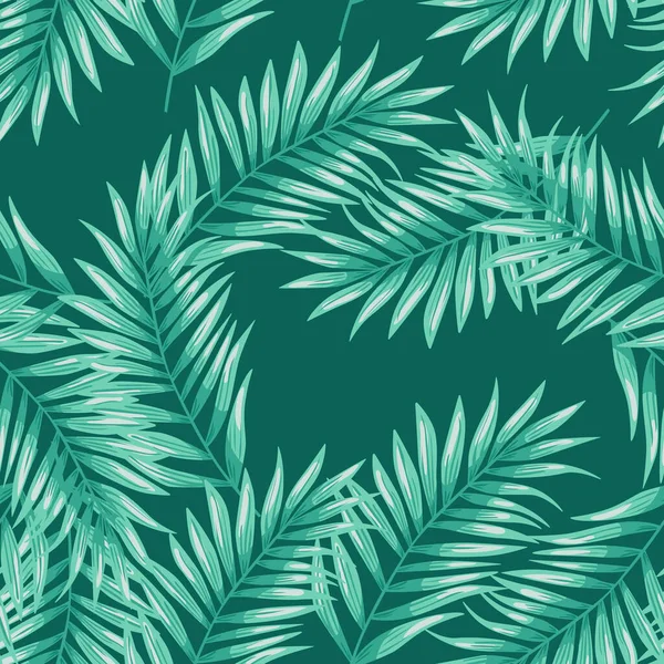 이색적 식물의 솔기없는 야자나무 전나무 식물적 식물학적 디자인 일러스트 — 스톡 벡터