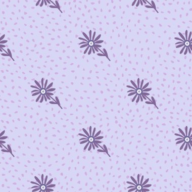 Dekoratif basit papatya çiçeği deseni. Basit, bitmeyen çiçek arkaplanı. Kumaş, tekstil baskısı, ambalaj ve kapak için stilize tasarım. Vektör illüstrasyonu