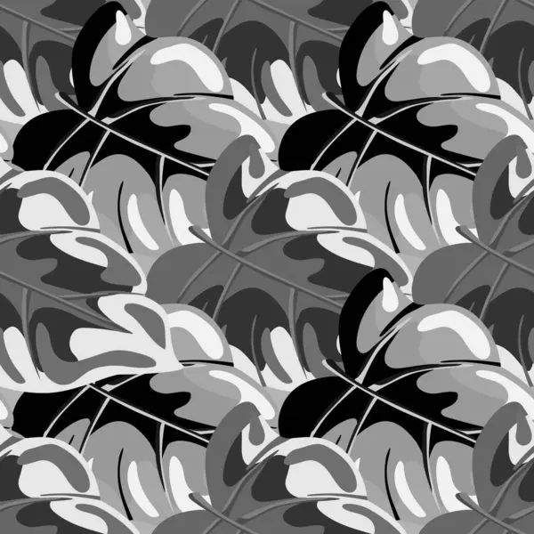 Стилизованные Тропические Листья Бесшовные Декоративный Листовой Фон Современные Экзотические Растения — стоковый вектор