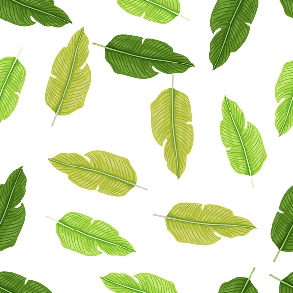 Feuille Tropicale Motif Sans Couture Feuilles Exotiques Fond Plantes Jungle — Image vectorielle