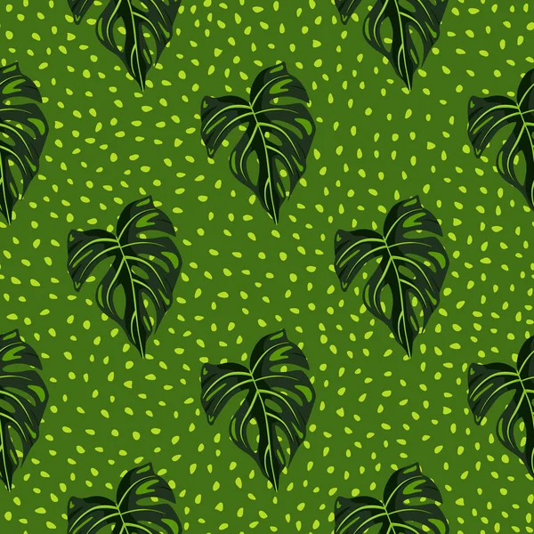 Decoratieve Tropische Palm Bladeren Naadloos Patroon Jungle Blad Naadloos Behang — Stockvector