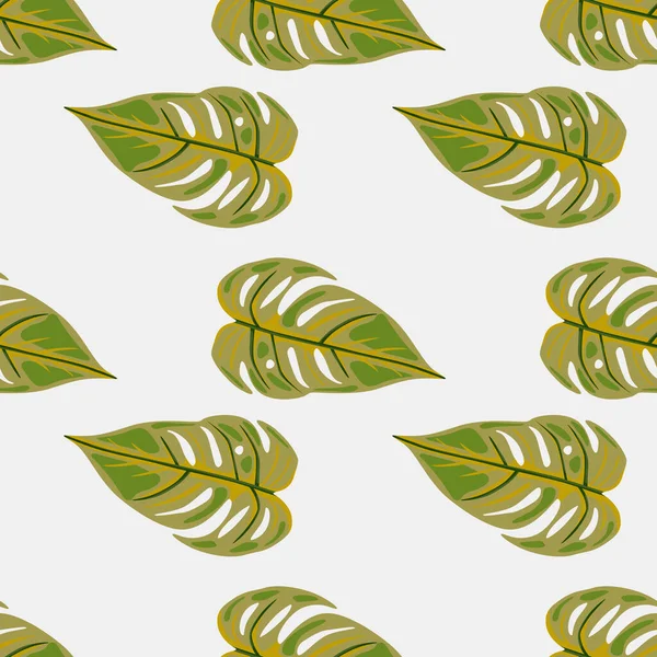 灌木叶无缝壁纸 装饰热带棕榈叶无缝图案 异型植物质感 植物的背景 面料设计 纺织品印花 矢量说明 — 图库矢量图片