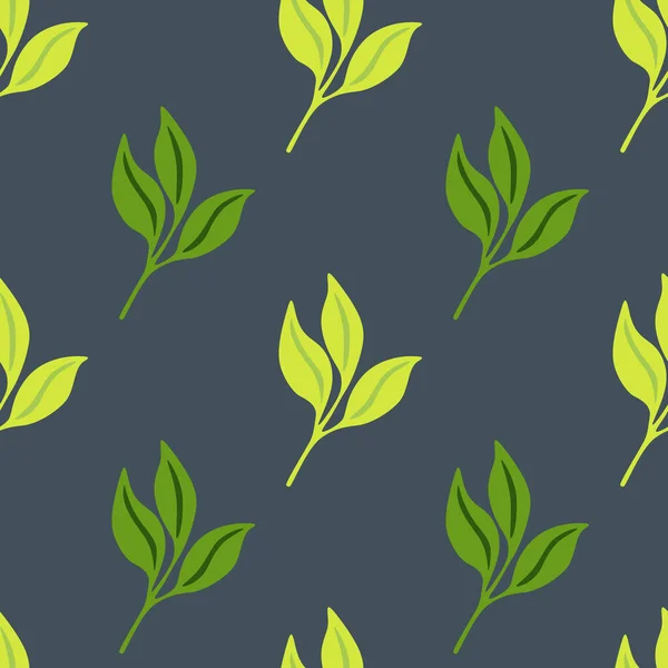 Einfache Blätter Nahtloses Muster Dekorative Waldblatt Endlose Tapete Biologischer Hintergrund — Stockvektor