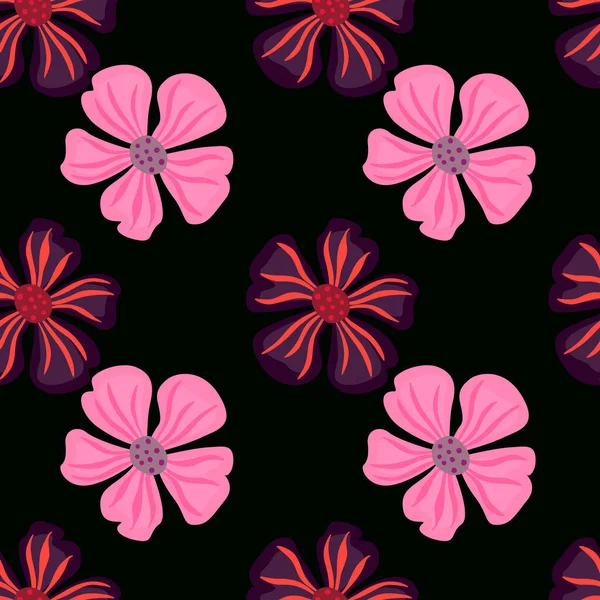Kamillenblüten Endlosen Hintergrund Abstraktes Florales Nahtloses Muster Einfachen Stil Design — Stockvektor