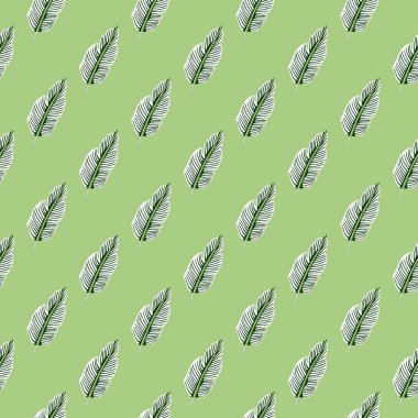 Tropikal yaprak dikişsiz desen. Egzotik yaprak arka planı. Orman bitkileri sonsuz duvar kağıdı. Yağmur ormanları çiçek arkaplanı. Kumaş, tekstil baskısı, ambalaj, kapak tasarımı. Vektör illüstrasyonu