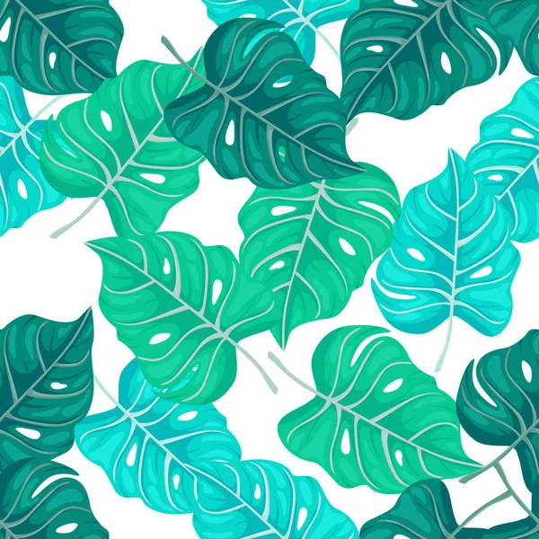 Motif Tropical Stylisé Feuilles Palmier Fond Floral Modèle Abstrait Plante — Image vectorielle