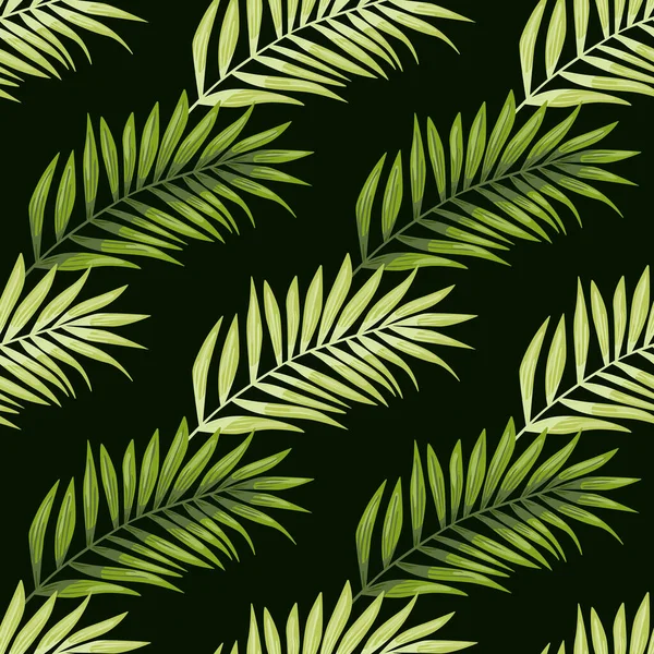 Abstrato Exótico Planta Sem Costura Padrão Padrão Folhas Palma Tropical — Vetor de Stock