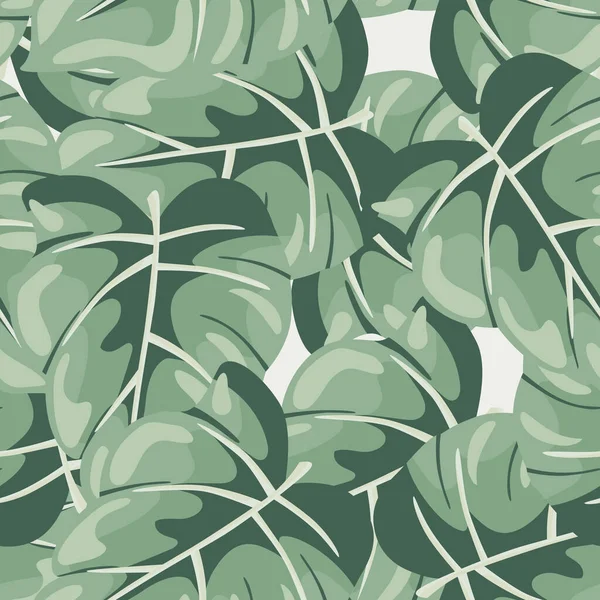 Στυλιζαρισμένα Τροπικά Φύλλα Χωρίς Ραφή Μοτίβο Διακοσμητικό Φόντο Φύλλων Σύγχρονη — Διανυσματικό Αρχείο