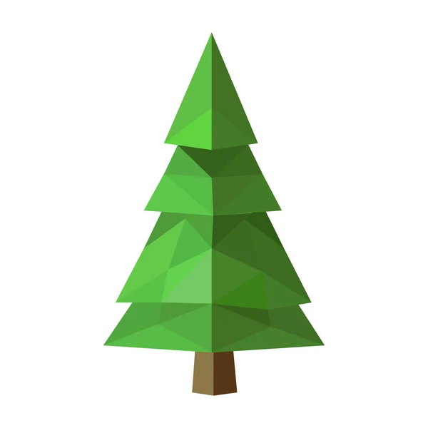抽象低ポリ松の木のアイコンが単離された 幾何学的な多角形のスタイル 3D低ポリ 様式化されたデザイン要素 ポスター チラシ カバー パンフレットのデザイン — ストックベクタ