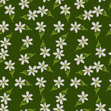 Şekillendirilmiş tropikal basit, dikişsiz çiçek deseni. Dekoratif çiçek süsü sonsuz bir arka plan. Kumaş, tekstil baskısı, ambalaj, kapak tasarımı. Vektör illüstrasyonu