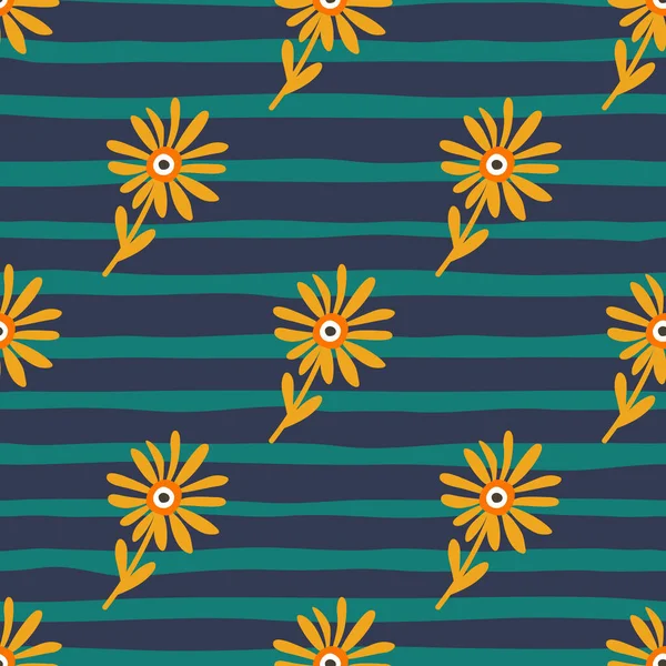 Motif Décoratif Simple Fleur Camomille Sans Couture Simple Fond Floral — Image vectorielle