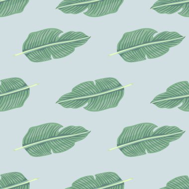 Tropikal yaprak dikişsiz desen. Egzotik yaprak arka planı. Orman bitkileri sonsuz duvar kağıdı. Yağmur ormanları çiçek arkaplanı. Kumaş, tekstil baskısı, ambalaj, kapak tasarımı. Vektör illüstrasyonu