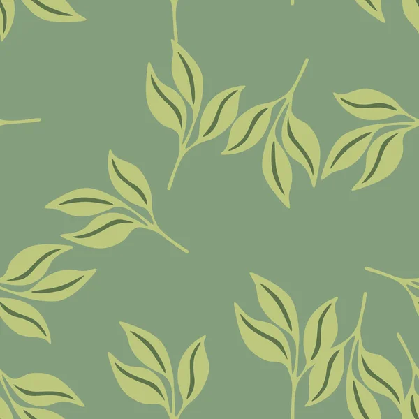 Folhas Simples Padrão Sem Costura Folha Floresta Decorativa Papel Parede —  Vetores de Stock