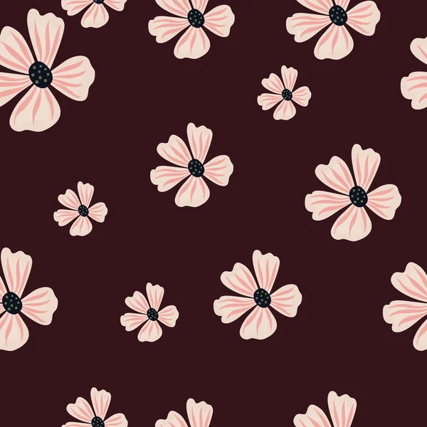 菊花无缝图案 风格简洁 抽象的植物无尽的背景 面料设计 纺织品印花 矢量说明 — 图库矢量图片