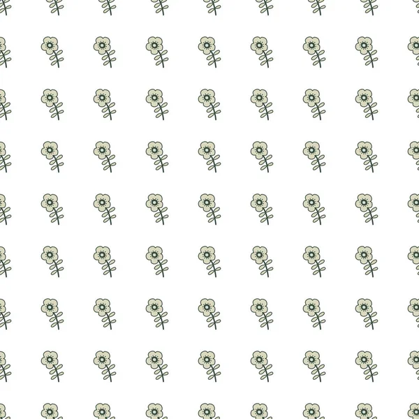 落書きスタイルの花のシームレスなパターン 装飾的な素朴な植物の壁紙 可愛い花の背景 テキスタイルプリント ラッピング カバーのためのデザイン ベクターイラスト — ストックベクタ