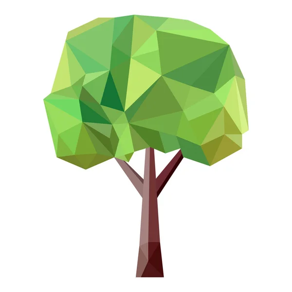 Абстрактно Низко Посаженное Дерево Геометрический Многоугольный Стиль Low Poly Стилизованный — стоковый вектор