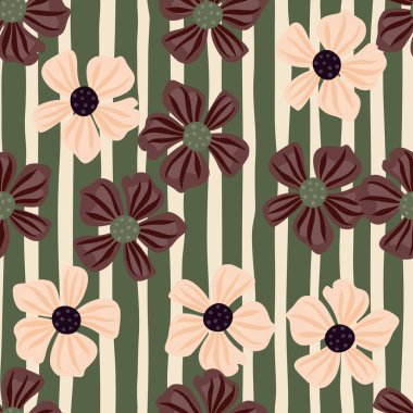 Basit bir şekilde soyut, dikişsiz desen. Papatya çiçeği sonsuz arka plan. Kumaş için yaz, tekstil baskısı, ambalaj, kapak. Vektör illüstrasyonu