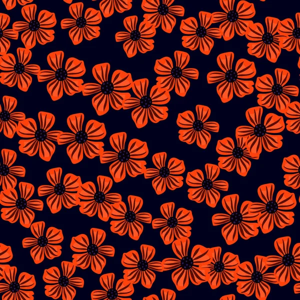 Абстрактный Цветочный Бесшовный Узор Простом Стиле Ромашковый Цветок Бесконечный Фон — стоковый вектор