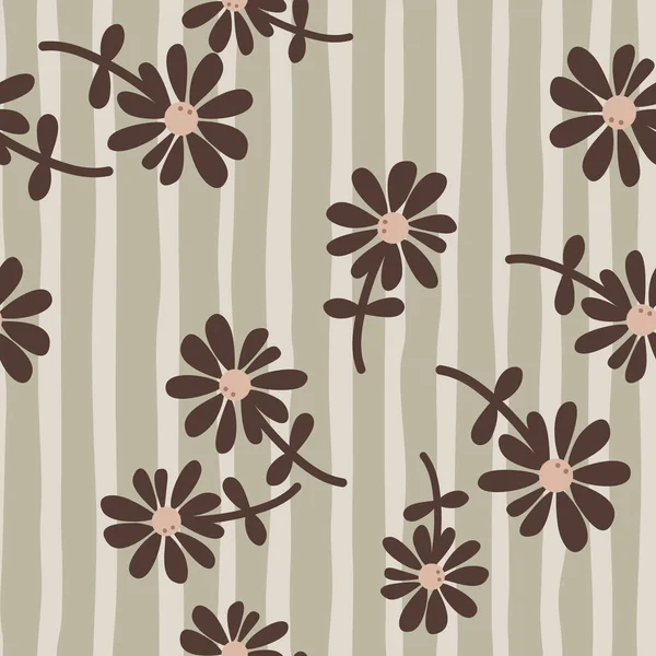 Chamomile Flower Seamless Pattern Naive Art Style Cute Little Daisy — Stock Vector