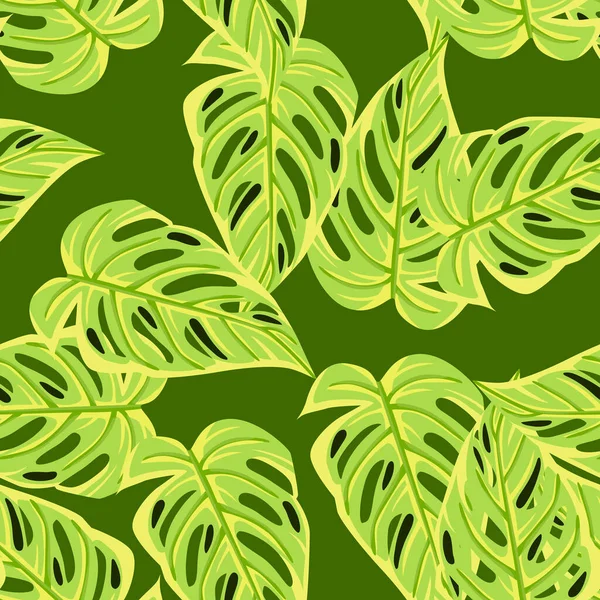 Patrón Sin Costuras Hoja Selva Textura Botánica Exótica Fondo Floral — Archivo Imágenes Vectoriales