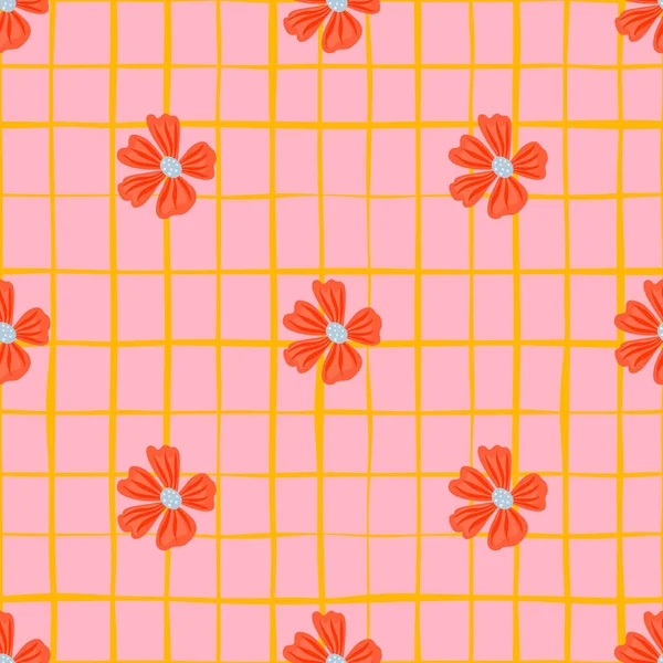 Kamillenblüten Nahtloses Muster Einfachem Stil Abstrakte Florale Endlose Hintergrund Design — Stockvektor