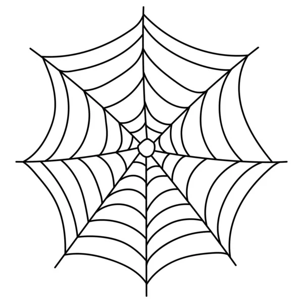 Děsivá Pavučina Izolovaná Strašidelná Halloweenská Dekorace Vektorová Ilustrace Obrysu Pavučiny — Stockový vektor