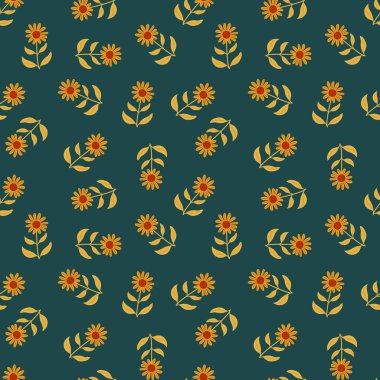 Basit, pürüzsüz bir çiçek deseni. Zarif botanik geçmişi. Soyut çiçek duvar kâğıdı. Dekoratif orman çiçekleri sonsuz duvar kağıdı. Kumaş, tekstil baskısı, ambalaj, kapak tasarımı. Vektör