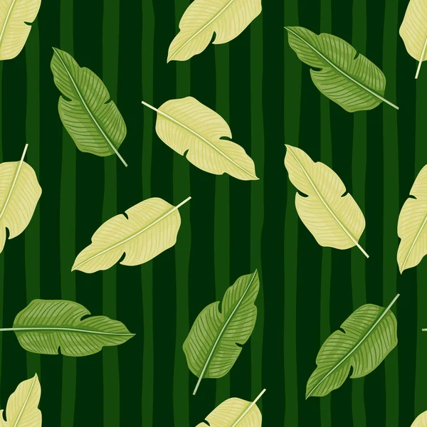 Wzór Bez Szwu Liści Tropikalnych Egzotyczne Liście Tła Rośliny Dżungli — Wektor stockowy