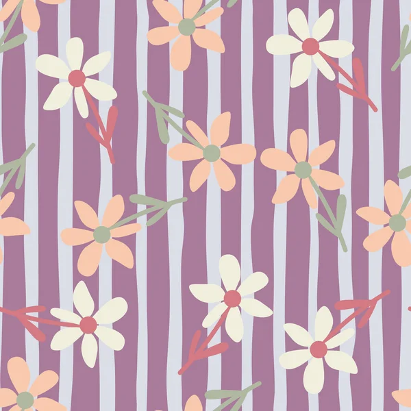 Modèle Simple Fleur Tropicale Stylisée Sans Couture Décoratif Ornement Floral — Image vectorielle