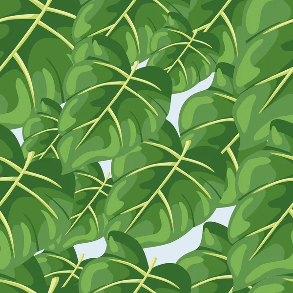 Стилізовані Тропічні Листки Безшовні Декоративний Листовий Фон Сучасні Екзотичні Джунглі — стоковий вектор