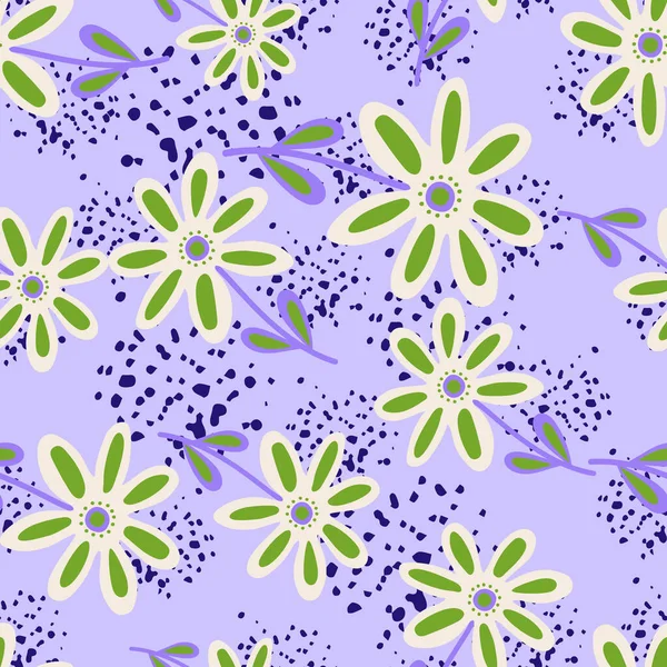 手描きの花の壁紙 可愛い花のシームレスパターン ナイーブなアートスタイル テキスタイルプリント ラッピング カバーのためのシンプルなデザイン ベクターイラスト — ストックベクタ
