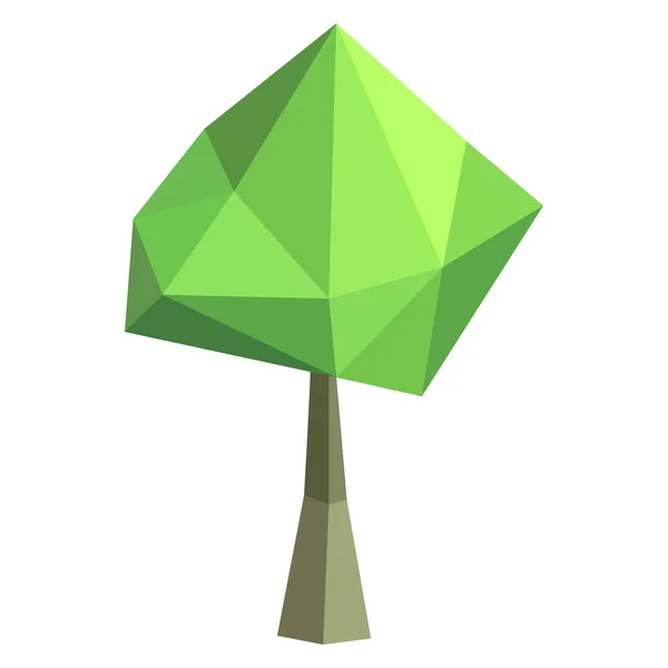 Абстрактно Низко Посаженное Дерево Геометрический Многоугольный Стиль Low Poly Стилизованный — стоковый вектор