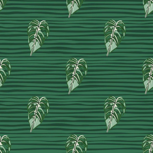 나뭇잎 물감없는 장식적 야자나무는 솔기없는 무늬를 남긴다 식물학적 식물학적 디자인 — 스톡 벡터
