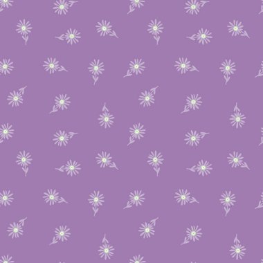 Dekoratif basit papatya çiçeği deseni. Basit, bitmeyen çiçek arkaplanı. Kumaş, tekstil baskısı, ambalaj ve kapak için stilize tasarım. Vektör illüstrasyonu