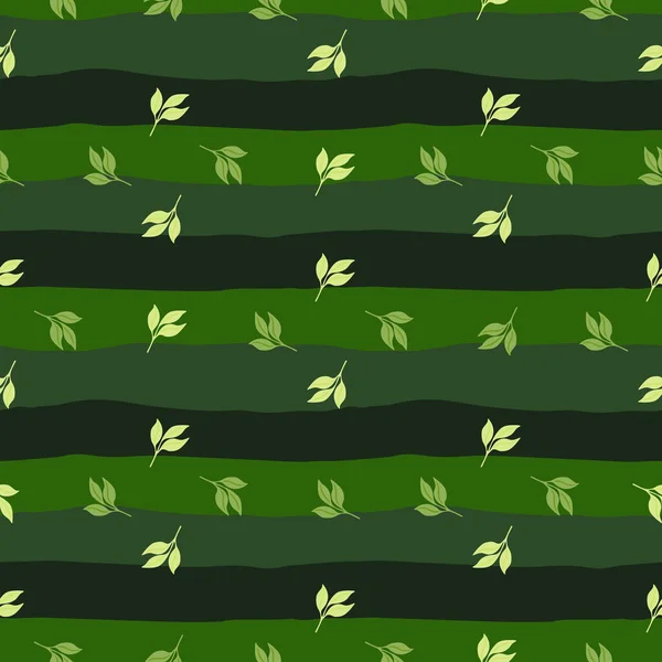 Простые Листья Бесшовный Узор Декоративные Лесные Листья Бесконечные Обои Органическое — стоковый вектор