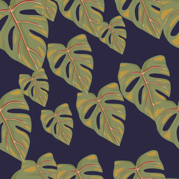 Botanische Blatttapete Tropisches Muster Palmblätter Blumiger Hintergrund Abstrakte Exotische Pflanze — Stockvektor