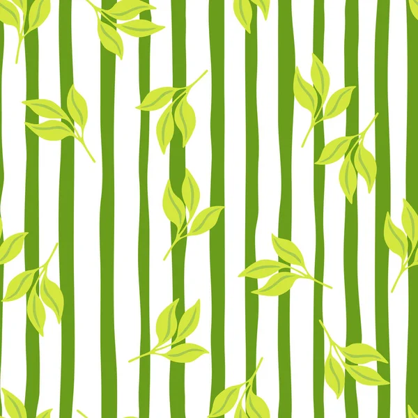 Einfache Blätter Nahtloses Muster Dekorative Waldblatt Endlose Tapete Biologischer Hintergrund — Stockvektor