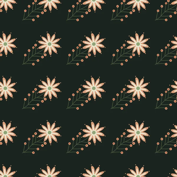 Cute Little Rumianku Dekoracji Kwiatowej Tapety Aster Kwiat Bezszwowy Wzór — Wektor stockowy
