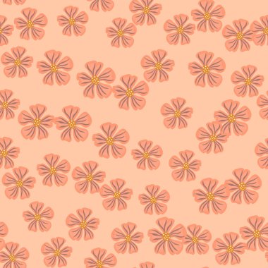 Papatya çiçeği sonsuz arka plan. Basit bir şekilde soyut, dikişsiz desen. Kumaş, tekstil baskısı, ambalaj, kapak tasarımı. Vektör illüstrasyonu