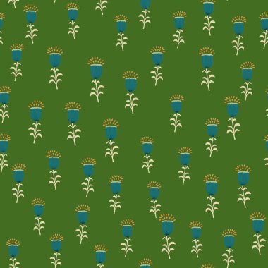 Şekillendirilmiş çiçeklerle kusursuz yay deseni. Zarif botanik geçmişi. Soyut çiçek duvar kâğıdı. Duvar kağıdı, ambalaj kağıdı, tekstil baskısı, kumaş için dekoratif zemin. Vektör illüstrasyonu