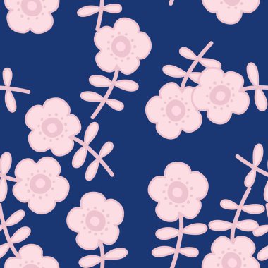 Doodle çiçekleri şekillendirdi. Dekoratif saf botanik duvar kağıdı. Güzel çiçek arkaplanı. Kumaş, tekstil baskısı, ambalaj, kapak tasarımı. Vektör illüstrasyonu