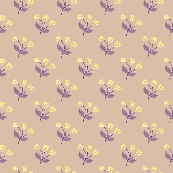 简单的花卉装饰品无缝图案 可爱的花墙纸 创意植物无尽的壁纸 面料设计 纺织品印花 矢量说明 — 图库矢量图片