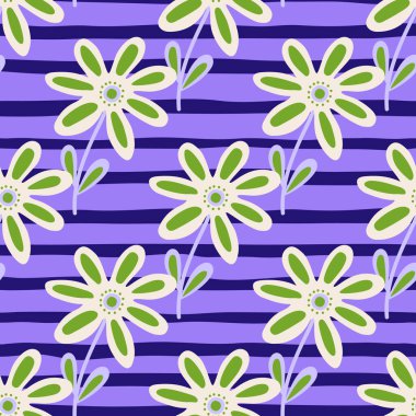 Elle çizilmiş çiçek duvar kağıdı. Sevimli çiçek desenli. Saf sanat tarzı. Kumaş, tekstil baskısı, ambalaj ve kapak için basit tasarım. Vektör illüstrasyonu