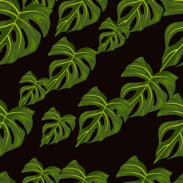 Dekoratif Tropikal Palmiye Pürüzsüz Izler Bırakır Orman Yaprağı Dikişsiz Duvar — Stok Vektör